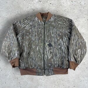 Vintage 10x Goretex Camo Bomber Jacket XL Tall Reversible Hunting 90s Realtree‎